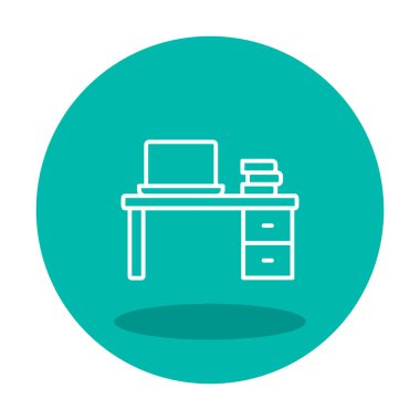 Ofis masa simgesinin vektör illüstrasyonu 