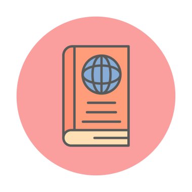 Basit Dünya Kitabı simgesi, vektör illüstrasyonu