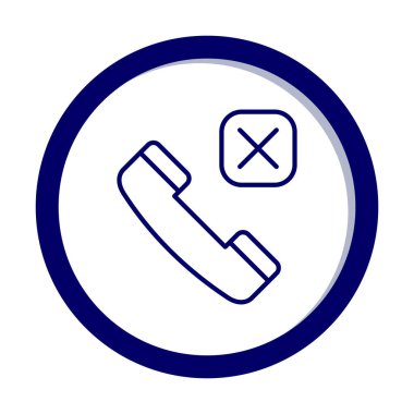 düz basit arama telefonu Reddedilmiş simge vektör illüstrasyonu 