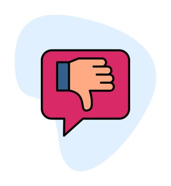 Hoşlanmıyorum. Web simgesi basit illüstrasyon 