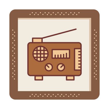 Düz radyo ikonu. özet çizimi  