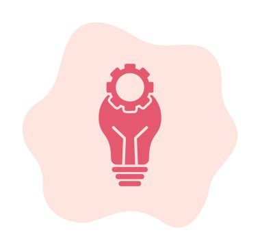 Cogwheel simgesi, vektör illüstrasyonlu ampul 