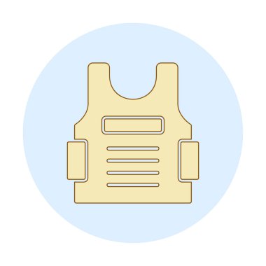 Kurşun geçirmez yelek ağ simgesi, vektör illüstrasyonu