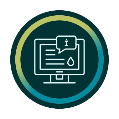 Bilgi simgesi resimli düz bilgisayar ekranı