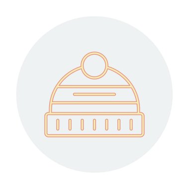 Kış Şapkası simgesinin vektör illüstrasyonu