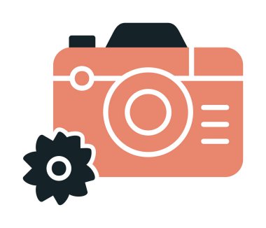 Basit kamera simgesi vektör illüstrasyonu