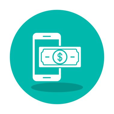 Basit Çevrimiçi Ödeme simgesi, vektör illüstrasyonu