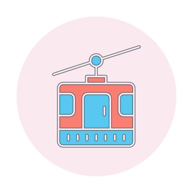 Modern Cable Car Cabin simgesinin vektör çizimi                   
