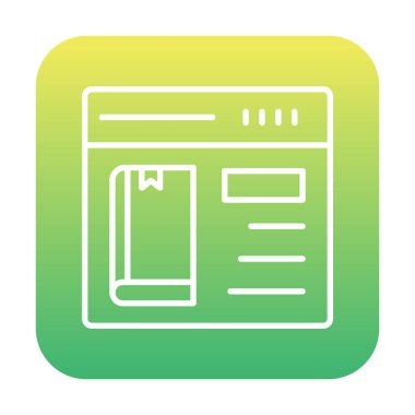 Basit Çevrimiçi Kitap satın alma simgesi, vektör illüstrasyonu