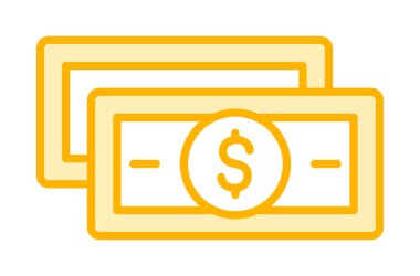 Dolar para çizgisi simgesi, vektör illüstrasyonu