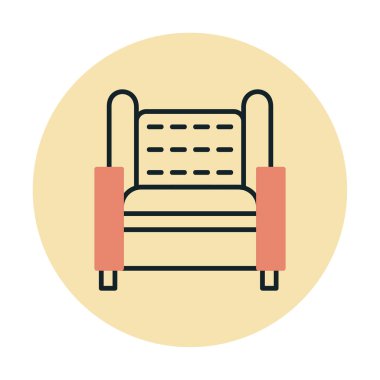 Koltuk yassı simgesi, vektör illüstrasyonu