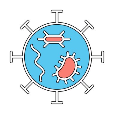 covid-19 parçacık işareti, vektör çizimi, virüs simgesi