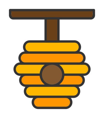 Arı kovanı simgesi vektör illüstrasyonu