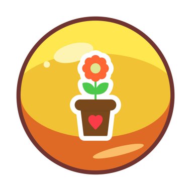 Çiçek kabı simgesi vektörü