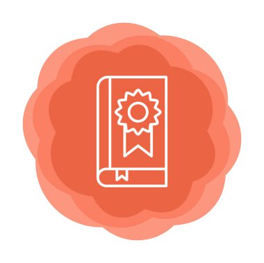 Kitap Madalyası simgesi, vektör illüstrasyonu 