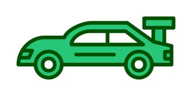 düz basit yarış arabası simgesi, vektör illüstrasyon tasarımı