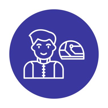 Araba Yarışçısı simgesi, vektör illüstrasyonu 