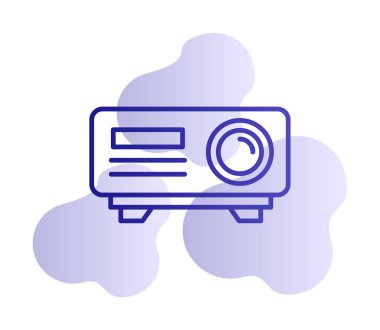 düz projektör web simgesi vektörü 