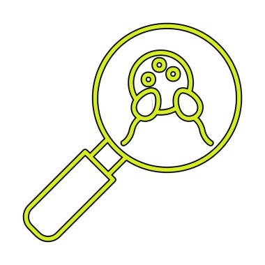 Büyüteç cam simgesi, vektör illüstrasyonlu bakteri denetimi  