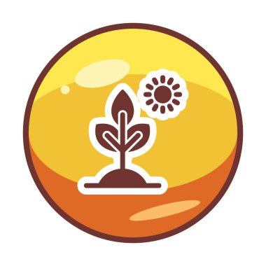 Biyoloji Bitki ana hatları simgesi beyaz arkaplanda izole edildi