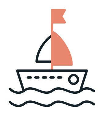 düz yelkenli ikonu vektör çizimi 