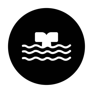 Moda tarzında izole edilmiş arka planda su ikonu olan balina kuyruğu