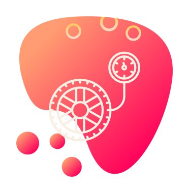 düz teker basıncı, izole edilmiş simge 