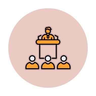 Basit Konferans simgesi, vektör illüstrasyonu