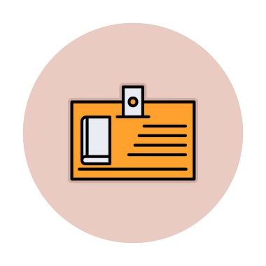 Kütüphane kartı simgesi, vektör illüstrasyonu