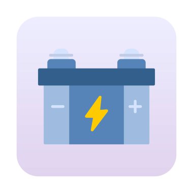  düz araba pil vektör illüstrasyon tasarımı