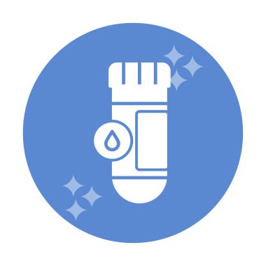 Kan testi tüpü ana hat vektör simgesi. Laboratuvar test sembolü, logo illüstrasyonu.