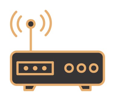 düz modem simgesi vektör illüstrasyon tasarımı