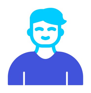 Saç stili vektör çizimi olan genç erkek avatar. 