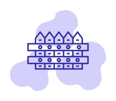 çit web simgesi, vektör çizim 