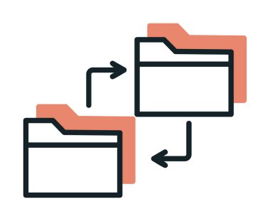 Basit Veri Kopyalama simgesi, vektör illüstrasyonu