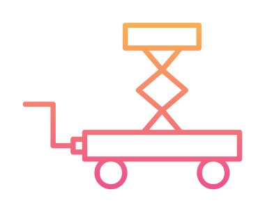 Makas kaldırma simgesi tasarımı, vektör illüstrasyonu
