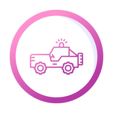 Askeri Jeep Simgesi, Vektör İllüstrasyonu