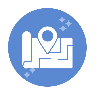 Konum iğnesi, vektör illüstrasyonlu harita simgesi