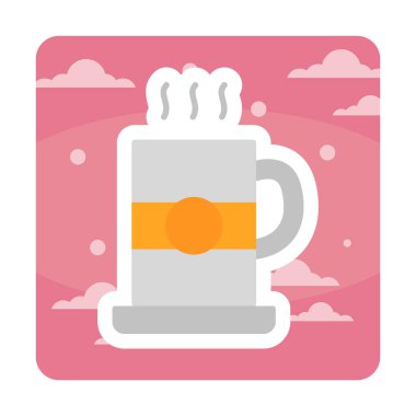 çay fincanı simgesi, vektör illüstrasyonu