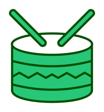 davul simgesi doğrusal vektör çizimi 