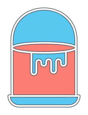 Boya kovası simge vektör çizim