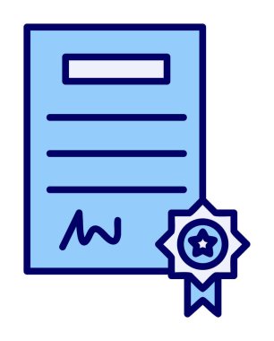 Sertifika vektör simgesi modern basit illüstrasyon                                 