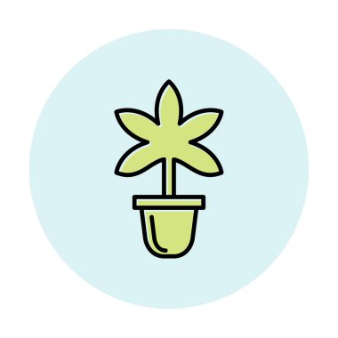 Basit Marihuana simgesi, vektör illüstrasyonu