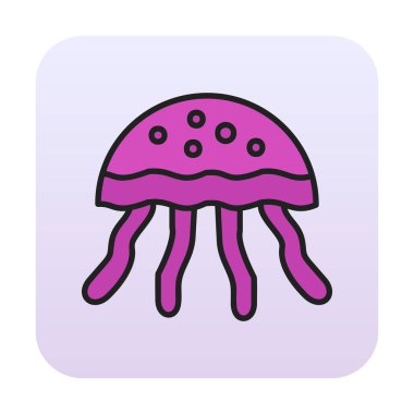 Denizanası. Web simgesi basit illüstrasyon                       