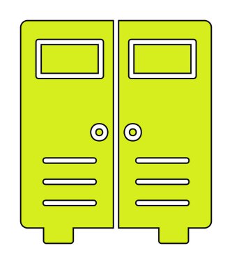 Lockers web simgesi, vektör illüstrasyonu                