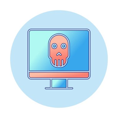 Ölü Bilgisayar Ekran simgesi, vektör illüstrasyonu 