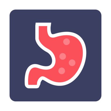 İnsan mide ikonu. Beyaz arkaplanda izole edilmiş web tasarımı için İnsan mide vektörü simgesi