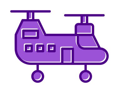 Askeri Heliciopter vektör ikonu. biçim düzdür  
