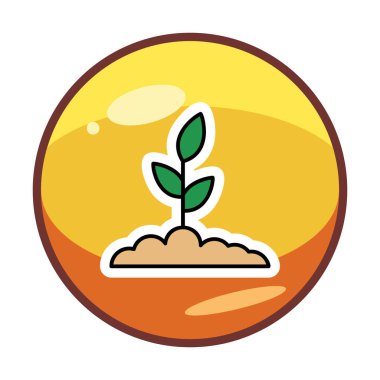 Yapraklı saksıda bitki, vektör çizimi 