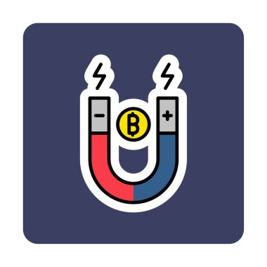 Mıknatıs düz simgesinin vektör çizimi 